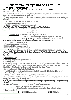 Đề cương ôn tập học kì I lịch sử 7